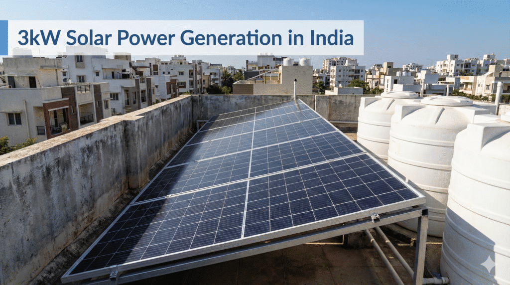3kW solar plant generation in India